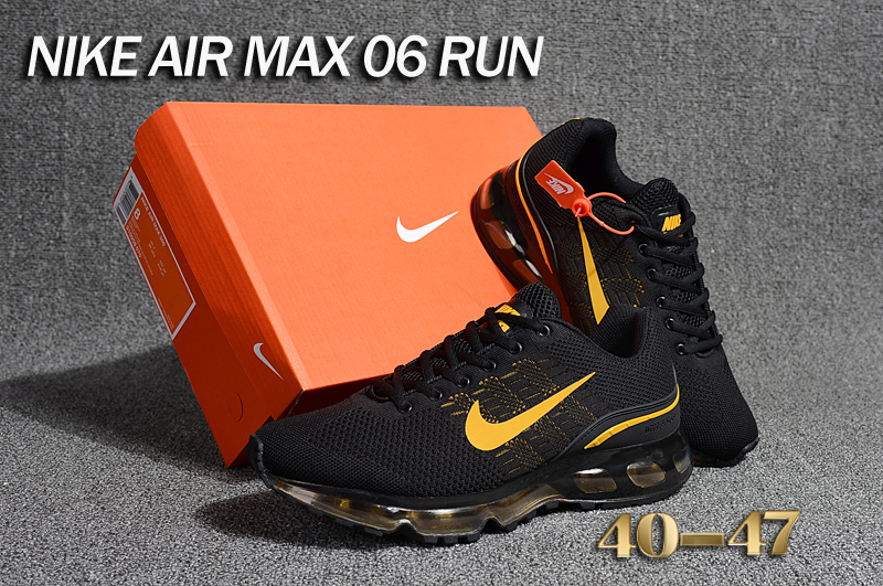 Nike Air Max 06 Run Black Yellow Shoes - Click Image to Close